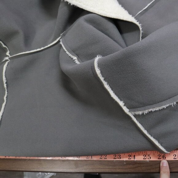 Mavericks Faux Shearling Jacket Womens M/L Gray Rich Auntie Core Cozy Lounge NWT - Picture 12 of 16